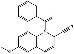 1-benzoyl-6-methoxy-2H-quinoline-2-carbonitrile Struktur