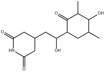 3-[2-Hydroxy-2-(4-hydroxy-3,5-dimethyl-2-oxocyclohexyl)ethyl]glutarimide Struktur