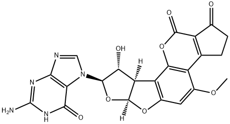 2,3-dihydro-2-(N(7)-guanyl)-3-hydroxyaflatoxin B1 Struktur