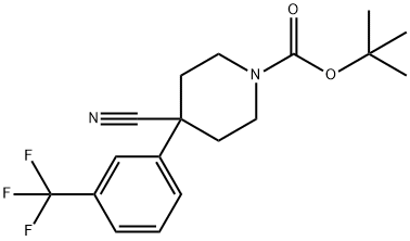 1-BOC-4-CYANO-4-(3-TRIFLUOROMETHYLPHENYL)-PIPERIDINE Struktur