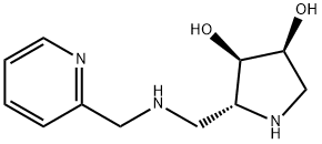 3,4-Pyrrolidinediol, 2-[[(2-pyridinylmethyl)amino]methyl]-, (2R,3R,4S)- (9CI) Struktur