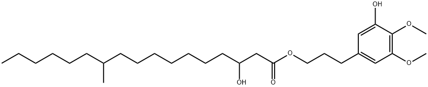 3-Hydroxy-11-methylheptadecanoic acid 3-(3-hydroxy-4,5-dimethoxyphenyl)propyl ester Struktur