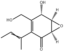 7-Oxabicyclo[4.1.0]hept-3-en-2-one, 5-hydroxy-4-(hydroxymethyl)-3-(1-methyl-1-propenyl)-, (1R,5S,6R)- (9CI) Struktur