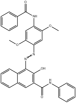 4-[[4-(benzoylamino)-2,5-dimethoxyphenyl]azo]-3-hydroxy-N-phenylnaphthalene-2-carboxamide Struktur