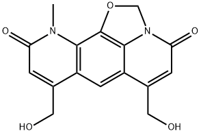 6,8-ビス(ヒドロキシメチル)-11-メチル-4H-オキサゾロ[5,4,3-ij]ピリド[3,2-g]キノリン-4,10(11H)-ジオン 化學構造式