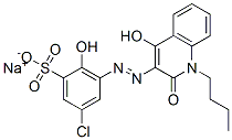 sodium 3-[(1-butyl-1,2-dihydro-4-hydroxy-2-oxo-3-quinolyl)azo]-5-chloro-2-hydroxybenzenesulphonate  Struktur