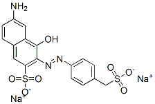 6-Amino-4-hydroxy-3-[[4-(sulfomethyl)phenyl]azo]-2-naphthalenesulfonic acid disodium salt Struktur