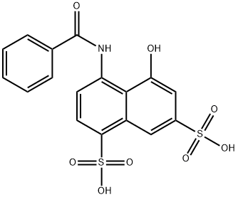 4-(ベンゾイルアミノ)-5-ヒドロキシ-1,7-ナフタレンジスルホン酸 化學(xué)構(gòu)造式