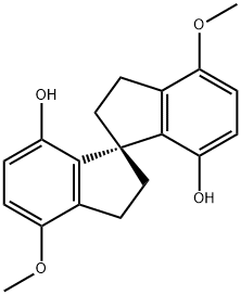 (S)-4,4'-DiMethoxy-7,7'-dihydroxy-1,1'-spirobiindane Struktur