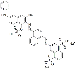 3-[[4-[(1-Hydroxy-6-phenylamino-3-sodiosulfo-2-naphthalenyl)azo]-1-naphthalenyl]azo]naphthalene-1,5-disulfonic acid disodium salt Struktur