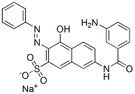 sodium 7-[(3-aminobenzoyl)amino]-4-hydroxy-3-(phenylazo)naphthalene-2-sulphonate  Struktur