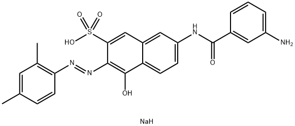 sodium 7-[(3-aminobenzoyl)amino]-3-[(2,4-dimethylphenyl)azo]-4-hydroxynaphthalene-2-sulphonate  Struktur