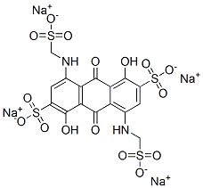 tetrasodium 9,10-dihydro-1,5-dihydroxy-9,10-dioxo-4,8-bis[(sulphonatomethyl)amino]anthracene-2,6-disulphonate  Struktur