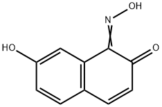 7-Hydroxy-1-hydroxyiminonaphthalen-2(1H)-one Struktur