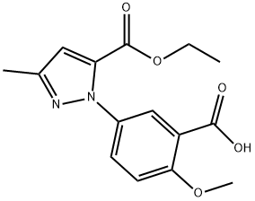 5-(5-(ETHOXYCARBONYL)-3-METHYL-1H-PYRAZOL-1-YL)-2-METHOXYBENZOIC ACID Struktur