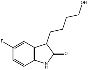 5-FLUORO-3-(4-HYDROXY-BUTYL)-1,3-DIHYDRO-INDOL-2-ONE Struktur