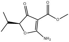 3-Furancarboxylicacid,2-amino-4,5-dihydro-5-(1-methylethyl)-4-oxo-,methyl Struktur