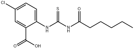 5-CHLORO-2-[[[(1-OXOHEXYL)AMINO]THIOXOMETHYL]AMINO]-BENZOIC ACID Struktur