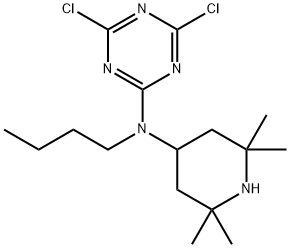 N-butyl-4,6-dichloro-N-(2,2,6,6-tetramethyl-4-piperidyl)-1,3,5-triazin-2-amine Struktur