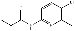 N-(5-bromo-6-methyl-2-pyridinyl)propanamide Struktur