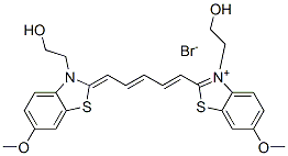 3-(2-hydroxyethyl)-2-[5-[3-(2-hydroxyethyl)-6-methoxy-3H-benzothiazol-2-ylidene]penta-1,3-dienyl]-6-methoxybenzothiazolium bromide Struktur