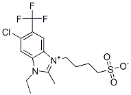 6-chloro-1-ethyl-2-methyl-3-(4-sulphonatobutyl)-5-(trifluoromethyl)-1H-benzimidazolium Struktur