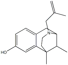 6,11-Dimethyl-1,2,3,4,5,6-hexahydro-3-(2-methyl-2-propenyl)-2,6-methano-3-benzazocin-8-ol Struktur