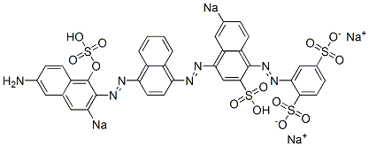 2-[[4-[[4-[(6-Amino-1-hydroxy-3-sodiosulfo-2-naphthalenyl)azo]-1-naphthalenyl]azo]-6-sodiosulfo-1-naphthalenyl]azo]benzene-1,4-disulfonic acid disodium salt Struktur