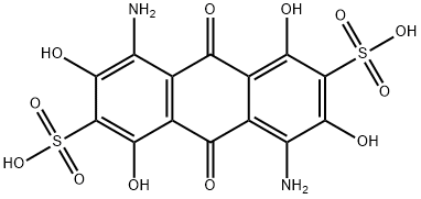 4,8-diamino-1,3,5,7-tetrahydroxy-9,10-dioxo-9,10-dihydroanthracene-2,6-disulfonic acid Struktur