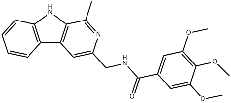 N-(1-Methyl-9H-pyrido[3,4-b]indol-3-ylmethyl)-3,4,5-trimethoxybenzamide Struktur