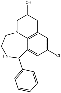 1,2,3,4,6,7-Hexahydro-10-chloro-1-phenyl-8H-pyrido[3,2,1-jk][1,4]benzodiazepin-7-ol Struktur