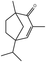 Bicyclo[3.2.1]oct-3-en-2-one, 1,3-dimethyl-5-(1-methylethyl)- (9CI) Struktur