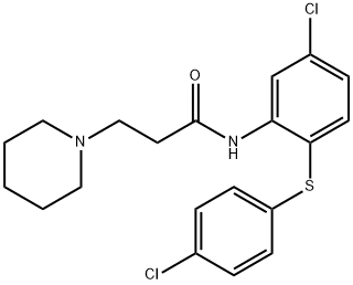 N-[5-Chloro-2-[(p-chlorophenyl)thio]phenyl]-1-piperidinepropionamide Struktur