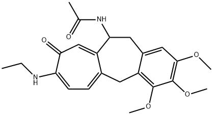 (S)-7-Acetylamino-6,7-dihydro-10-ethylamino-1,2,3-trimethoxybenzo[a]heptalen-9(5H)-one Struktur