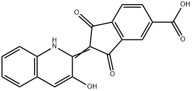 2-(3-hydroxy-2(1H)-quinolylidene)-1,3-dioxoindan-5-carboxylic acid  Struktur