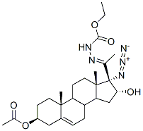 ethyl (3beta-acetoxy-17-azido-16alpha-hydroxypregn-5-en-20-ylidene)carbazate Struktur