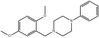 1-(2,5-Dimethoxybenzyl)-4-phenylpiperazine Struktur