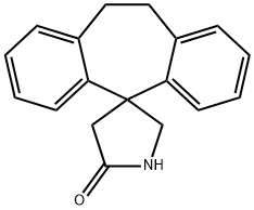 10,11-Dihydrospiro[5H-dibenzo[a,d]cycloheptene-5,3'-pyrrolidin]-5'-one Struktur