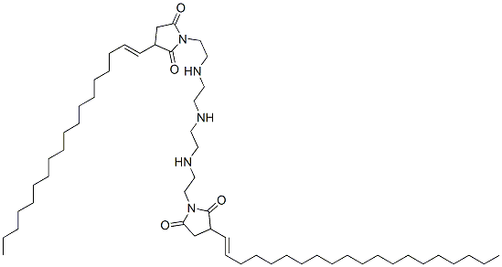 1-[2-[[2-[[2-[[2-[3-(icosenyl)-2,5-dioxo-1-pyrrolidinyl]ethyl]amino]ethyl]amino]ethyl]amino]ethyl]-3-(octadecenyl)pyrrolidine-2,5-dione Struktur