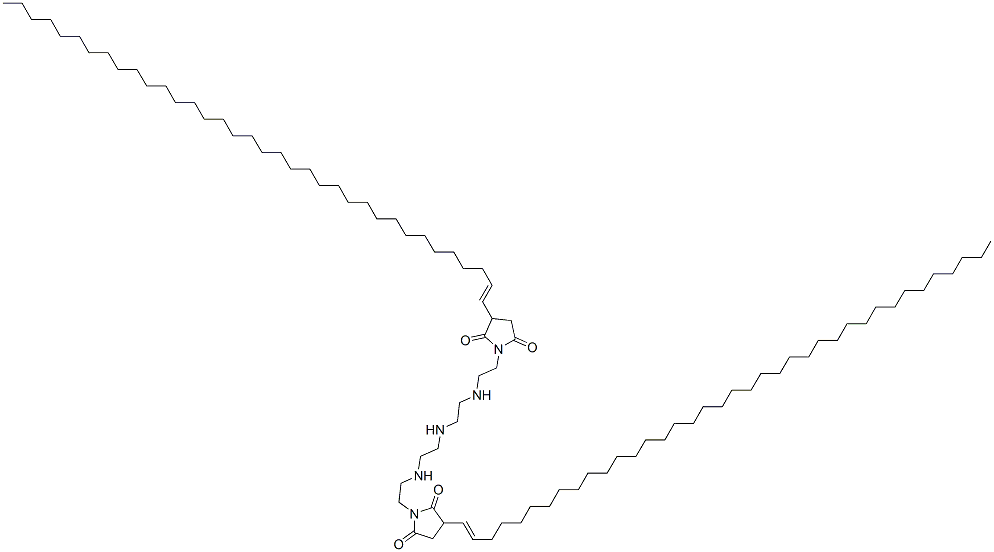 1-[2-[[2-[[2-[[2-[3-(hexatriacontenyl)-2,5-dioxo-1-pyrrolidinyl]ethyl]amino]ethyl]amino]ethyl]amino]ethyl]-3-(octatriacontenyl)pyrrolidine-2,5-dione Struktur