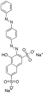 4-Hydroxy-3-[[4-(phenylazo)phenyl]azo]naphthalene-2,7-disulfonic acid disodium salt Struktur