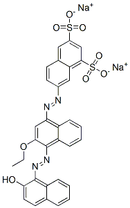 7-[[3-Ethoxy-4-[(2-hydroxy-1-naphthalenyl)azo]-1-naphthalenyl]azo]naphthalene-1,3-disulfonic acid disodium salt Struktur