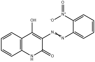 4-hydroxy-3-[(2-nitrophenyl)azo]-2-quinolone Struktur