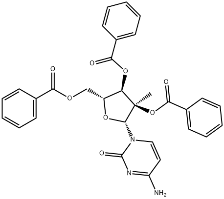 2',3',5'-Tri-O-benzoyl-2'-C-methyl-D-cytidine Struktur