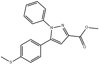 5-(4-METHYLSULFANYL-PHENYL)-1-PHENYL-1H-PYRAZOLE-3-CARBOXYLIC ACID METHYL ESTER Struktur