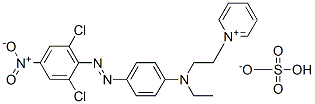 1-[2-[[4-[(2,6-dichloro-4-nitrophenyl)azo]phenyl]ethylamino]ethyl]pyridinium hydrogen sulphate Struktur