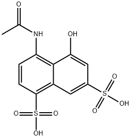 4-(acetylamino)-5-hydroxynaphthalene-1,7-disulphonic acid Struktur