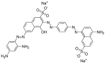 disodium 3-[[4-[(4-amino-7-sulphonatonaphthyl)azo]phenyl]azo]-6-[(2,4-diaminophenyl)azo]-4-hydroxynaphthalene-2-sulphonate Struktur