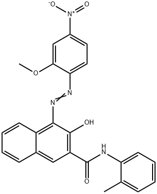 3-Hydroxy-4-[(2-methoxy-4-nitrophenyl)azo]-N-(2-methylphenyl)-2-naphthalenecarboxamide Struktur