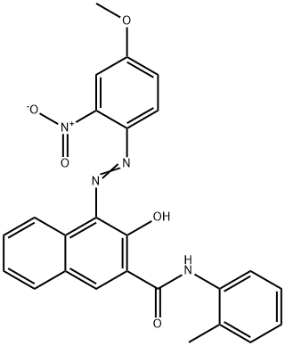 2-Hydroxy-N-(2-methylphenyl)-1-[(2-nitro-4-methoxyphenyl)azo]-3-naphthamide Struktur